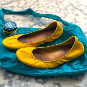 Mustard Tieks Size 8 with Tote and Tarrago #7